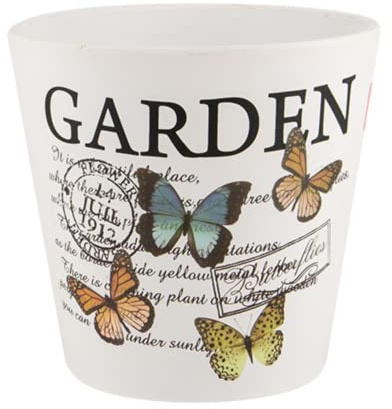 FabFinds Indoor Planter Indoor Decorative Flower Plant Pots (17cm, White Tulip)