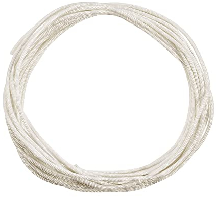 Rebower Fibre Verre Manchon Isolé Câble Protection Tube [pour Haute Température Applications] - 16.4Ft-1mm /Blanc