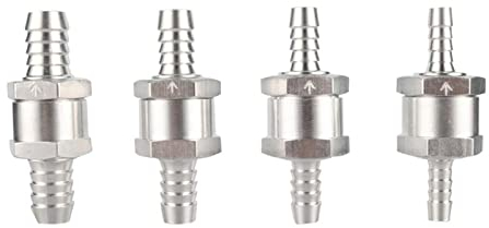 Ventil 6mm/8mm/10mm/12mm Aluminiumlegierung Einweg-Kraftstoff-Rückschlagventil Benzin Diesel for Auto-Vakuumschlauch-Öl-Wasser-Pumpen (Spezifikation : 6 mm) (Size : 10 mm)