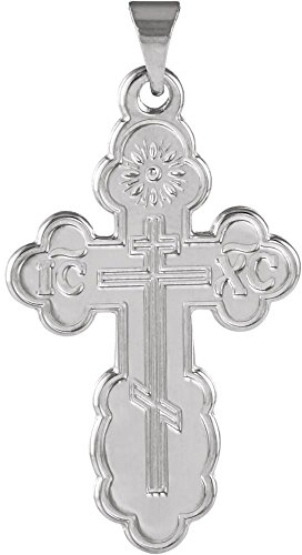 Halskette mit Kreuz-Anhänger 14 Karat (585) Weißgold 26 x 17 mm, Metall