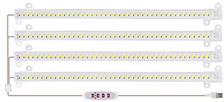 Flisdtry Lampe de croissance LED 30 cm à quatre têtes pour plantes hydroponiques spectre Phytolamp lumière du soleil