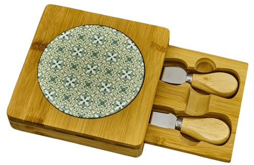 Doni Bomboniere Matrimonio Green Tagliere Box con 2 Utile Utensile Cucina Perfetto per Comunione Cresima Anniversari Idea Regalo Le Presentazioni di Salumi Formaggi E Finger Food in Enoteche Pub