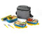 Lille Home Lonchera Bento de acero inoxidable de 3 niveles, contenedor de almuerzo a prueba de fugas de 2.45 L con 5 compartimentos para adultos y niños (Azul)
