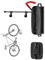 Mimoke Porte-vélos mural pivotant avec crochets pour accessoires - Rangement efficace et polyvalent en noir mat et rouge (rouge avec crochet pour casque)