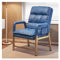 WIGSELBL Sessel, Akzentstuhl, fauler Stuhl mit Fußhocker, Ledersofa mit verstellbarer Rückenlehne, ergonomischer Loungesessel mit hoher Rückenlehne, Einzelliege (Farbe: Blau, Größe: ohne Ottomane)