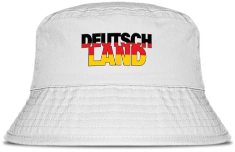 Prozente Momente Deutschland - Fischerhut | Anglerhut | Sonnenhut | Sommer | Party | EM 2024 | EM Fanartikel | Europameisterschaft | OneSize | Weiß