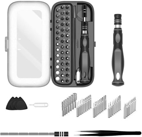 48-in-1 Screwdriver Kit, Anti-Slip Small Screwdriver Kit with Case Extension Rod Tweezers for PC Glasses Laptop Phone