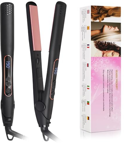 Unipampa Plancha de Pelo Profesional, Cerámica Plancha Pelo, 5 Ajustes de 150ºc a 230ºc, Plancha Pelo Profesional, Pantalla lcd Clara, Plancha de Pelo para el Pelo Largo y Corto para Todo Tipo de Cabe