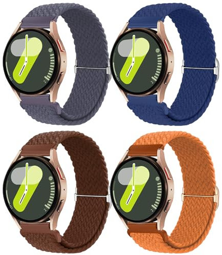 chinbersky 20mm Nylon Geflochtenes Armband Kompatibel mit Samsung Galaxy Watch 4/5/6/7/FE 40mm 44mm Armband/Watch 5 Pro/Watch 4&6 Classic/Active 2 40mm 44mm/Watch 3 41mm/Gear Sport/Gear S2 Classic
