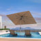 PURPLE LEAF Parasol de Jardin Extérieur Inclinable 3 x 2 m, Parasol Rectangulaire avec Châssis en Aluminium Champagne, Parasol Balcon Toile UPF 50+ pour Jardin Terrasse Patio Piscine, Taupe