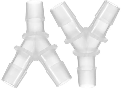 PATIKIL Raccord de Tuyau en T en Plastique de 5/8, 2 Pièces, Égal, en Forme de Y, Raccord de Jonction en 3 Voies, Raccord de Jonction en Barbillon, Transparent