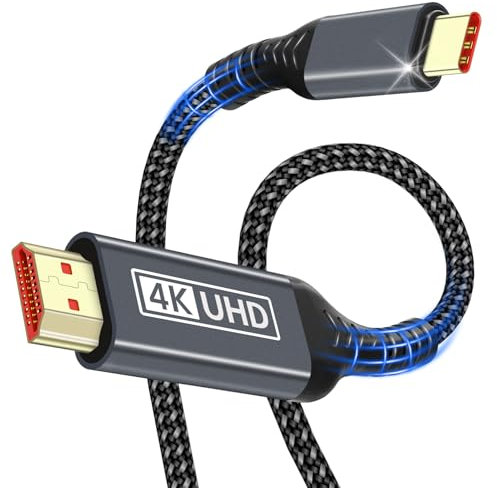 USB C hdmi,Cable USB C HDMI de 1,8 m 4K UHD (compatible Thunderbolt 3/4),compatible con iPhone 16 Pro Max/16 Pro/15,MacBook Pro/Air,iMac,iPad Pro/Air,Samsung Galaxy S24,Huawei P40/P30,Dell XPS