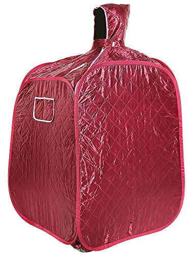 Sauna à Vapeur Sauna Pliable Cabine Portable Home Sauna Infrarouge Spa Tente Saunas avec le Contrôleur de Température à Distance Sauna-80 * 80 * 100 cm (rouge)