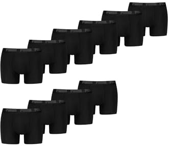 PUMA Boxer Boxershorts Men Herren Everyday Unterhose Unterwäsche 10er Pack, Farbe:Black/Phantom, Bekleidungsgröße:S