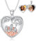 Shusukue Mutter und Tochter kette Herzförmige Halskette Medallion Zum öffnen mit Bild Halskette für Damen 925 Silber Schmuck Muttertagsgeschenk Damen