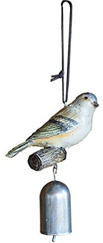 PLLJIAXUAMCLNL Hanging Cast Iron Cord Door Bells, Wall Mounted Old Fashioned Rustic Pull Hand Bell for Garden Home Wall Decoration, Patio Service Bell (Bird Doorbell) (B)