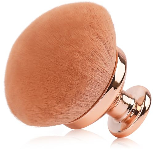 90MM Extra Large Self Tanner Kabuki Makeup Brush – GloréBrochas Ultra Soft Dense Vegan Bristles for Body Makeup, Bronzer & Foundation–Applies Tanning Mousse, Lotion & Self Tanner，Wet & Dry (Rose-Gold)
