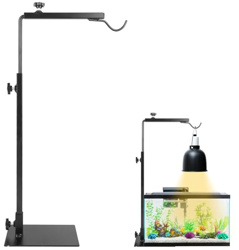 Reptilien Lampenständer Verstellbarer: Wärmelampenständer Reptilien Lampenhalter, Reptile Lamp Stand, Wärmelampe Halter Standfuß für Reptilien Schildkröten Spinne Eidechsen, Verstellbar Höhe 38-64cm