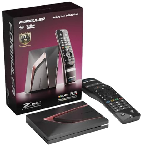 Formuler Z12 Ultra BT3 Bluetooth Backlit Remote 4K UHD Android 12, HDR10+, Gigabit LAN, WiFi 6E, 4GB RAM, 128GB ROM, Official UK version UK Plug.