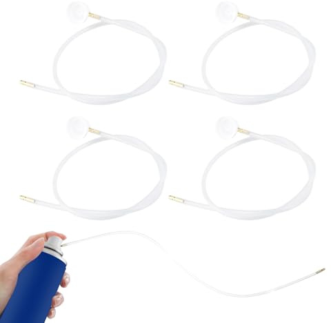 Pack of 4 Spray Cans Extension 60 cm, 4.5 mm Extension for Aerosol Accessories, 360° Flexible Spray Probe Cavity Sealing for Spray Head Spray Can, Cleaning and Painting