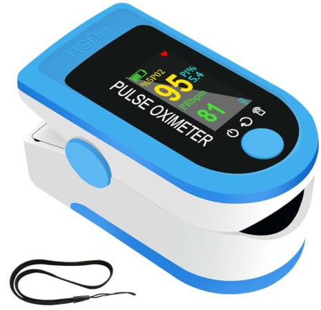 Pulsoximeter, Sauerstoffsättigung Messgerät finger Messung der Sauerstoffsättigung (SpO₂), Herzfrequenz (Puls) und Perfusionsindex (PI) Fingeroximeter für Kinder, Erwachsene, Senioren, Familien
