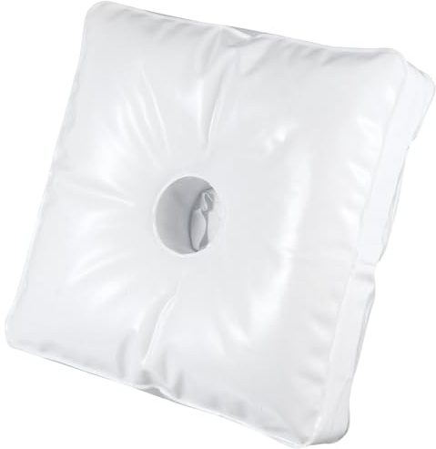Ciieeo Base Lestée pour Pied de Parasol Extérieur en PVC Blanc 29x29x5 Cm, Paquet D’Injection D’Eau Anti-Vent, Accessoire de Fixation Stable pour Parasol de Jardin et Plage