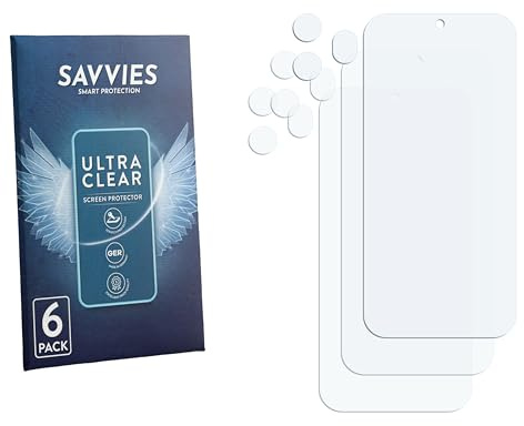 Savvies 6 Stück Schutzfolie für Honor 600 Pro (Display+Kamera) Displayschutz-Folie Ultra-Transparent