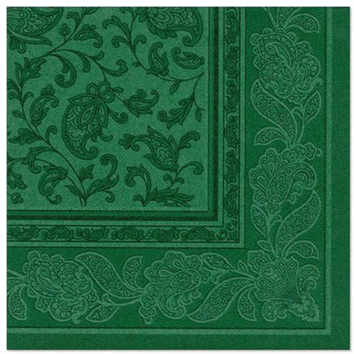 PAPSTAR 1 Karton = 5x50 Servietten ROYAL Collection 1/4-Falz 40 cm x 40 cm dunkelgrün Ornaments 11666
