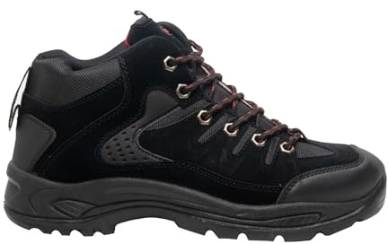 DEK ONTARIO Mens Lace Up Trail Trek Mid Ankle Boots Black