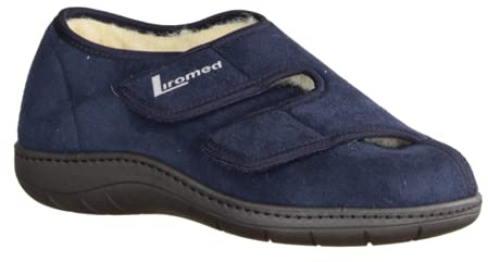 Liromed 476-3010 Marine (blau) - geschlossener Hausschuh - Herrenschuhe Prophylaxe Diabetiker, Blau