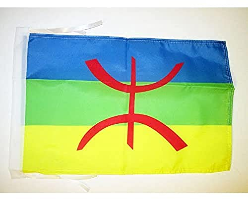 AZ FLAG - Drapeau Kabylie - 45x30 cm - Pavillon Kabyle - Algérie Berbère 100% Polyester Avec Deux Cordelettes - 20g