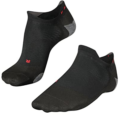 FALKE Women's RU5 Race Invisible Running Socks, Breathable Quick Dry, No Show, Ultralight Cushion, Athletic Sock, Black (Black-Mix 3010), 9.5-10.5, 1 Pair