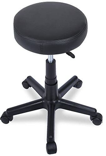 Beltom® Rollhocker Arbeitshocker Drehhocker Kosmetikhocker Drehstuhl Stuhl Bürostuhl - Schwarz