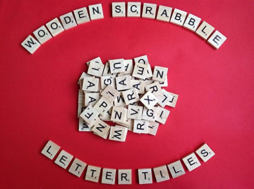 celloexpress Pack of 1 - Mixed LETTERS Scrabble Tiles - 100 Wooden Tiles - 18.1mm x 20mm x 5.2mm For Crafting and Scrapbooking