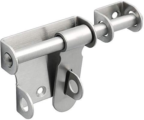 SAYAYO Verrou Porte Interieure Loquet Porte, 12CM Verrou Porte Exterieur Verrou Porte Coulissante, Loquet Porte Interieure en Acier Inoxydable, Brossé, EMS320U