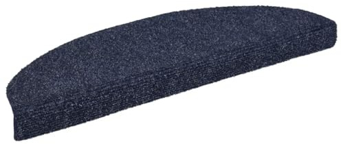 vidaXL 15 pcs Self-Adhesive Blue Stair Mats - Needle-Punched Fabric, Non-slip, Sound Dampening, Comfortable & Washable
