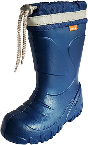 demar. Kinder Mädchen Jungen Gummistiefel Wolle gefüttert Regenstiefel leichtes Eva Material Blau 32/33 EU