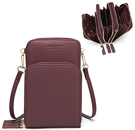 myfriday Crossbody Phone Bags for Women Small Shoulder Bag Handbags Multifunctional Cellphone Bag Lightweight Wallet Purses 3 Main Pockets with Card Slots