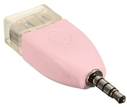 PeroFors Voiture mâle AUX Audio Prise Jack vers USB 2,0 Adaptateur convertisseur Femelle 3.5 mm-Rose