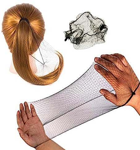50PCS Haarnetze unsichtbar Elastisches Haarnetz für Balletttanz 20 Schwarz