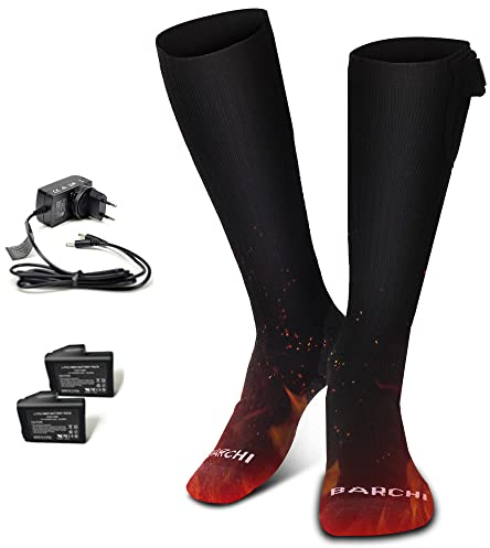 BARCHI HEAT Heated Socks for Men and Women, Rechargeable Electric Heated Socks, Winter Foot Warmers, Suitable for Skiing, Cycling, Fishing, Hunting, etc.
