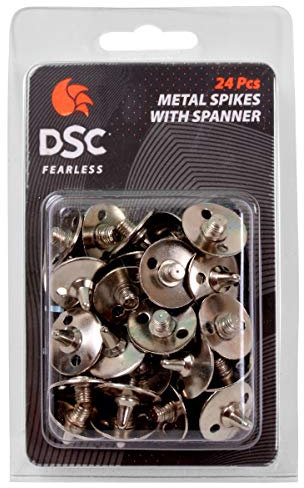 DSC Unisex Adult's Metallic-Fiber Metal Spikes & Spanner for Cricket Shoes, Multicolour