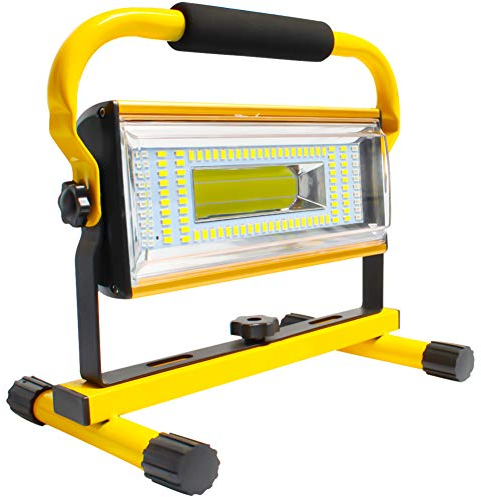 AF-WAN Led Baustrahler Akku 100W Arbeitsleuchte 7000LM Arbeitsscheinwerfer Bauscheinwerfer, Bauscheinwerfer Led für Hof Garten Garage, Außen Beleuchtung für Camping