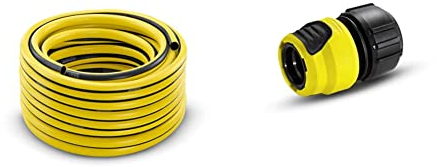 Kärcher 2.645-139.0 Schlauch PrimoFlex (1/2 Zoll, 50 m) & 2.645-194.0 Schlauchkupplung (Universal Plus, mit Aqua Stop) schwarz
