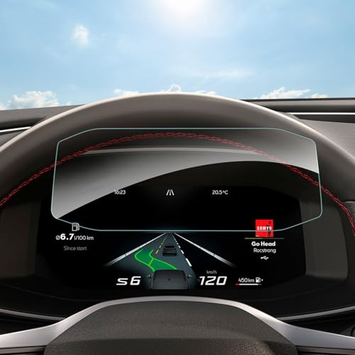 SHAOHAO Instrumententafel Displayschutzfolie Kompatibel mit Seat Cupra Ateca & Seat Leon FR ST & Tarraco FR & Arona Ibiza 2019-2025 9H Anti-Fingerprint Gehärtete glas Schutzfolie gehärtetem seat arona