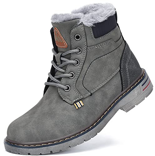 Mishansha Ragazzo Invernali Scarponi da Neve Ragazza Outdoor Calda Stivali Bambini Classici Boots Antiscivolo, Grigio 31