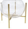 LaLe Living Vase Arzu aus Glas & Eisen in Gold, Blumenvase 18 x 23 cm, Glasvase mit Gestell aus Metall