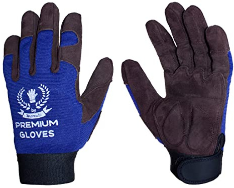 3Kamido PREMIUM Luxus Arbeitshandschuhe aus Ziegenleder perfekt für Mechaniker Montage allgemeine arbeiten Verlad Lager Gartenarbeit Transport Motorradhandschuhe Verpackungs Hausarbeits (1 Paar, 10)