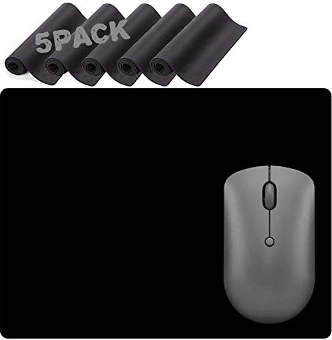 Computer Mouse pad Bundle Set Computer Wholesale mousepads mat Black Office Desk Large Accessories pc Laptop Travel Gaming Small Smooth Simple Ergonomic Comfortable - 5 Pack