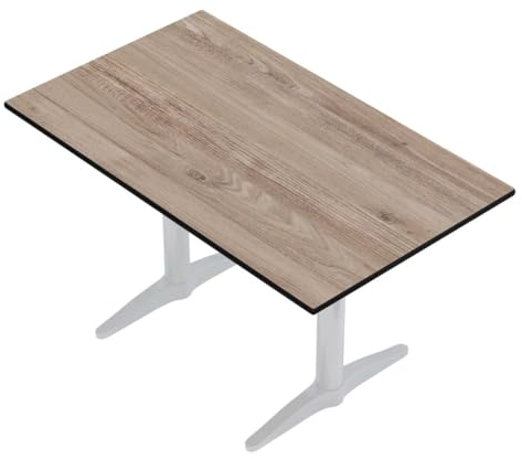 GGMMÖBEL COMPACT | Esstisch HPL Tischplatte | 118 x 68 cm | Rustikal Eiche | Perfekt für klappbare Gartentisch, Esstisch | Outdoor | Restaurant, Cafe, Bar